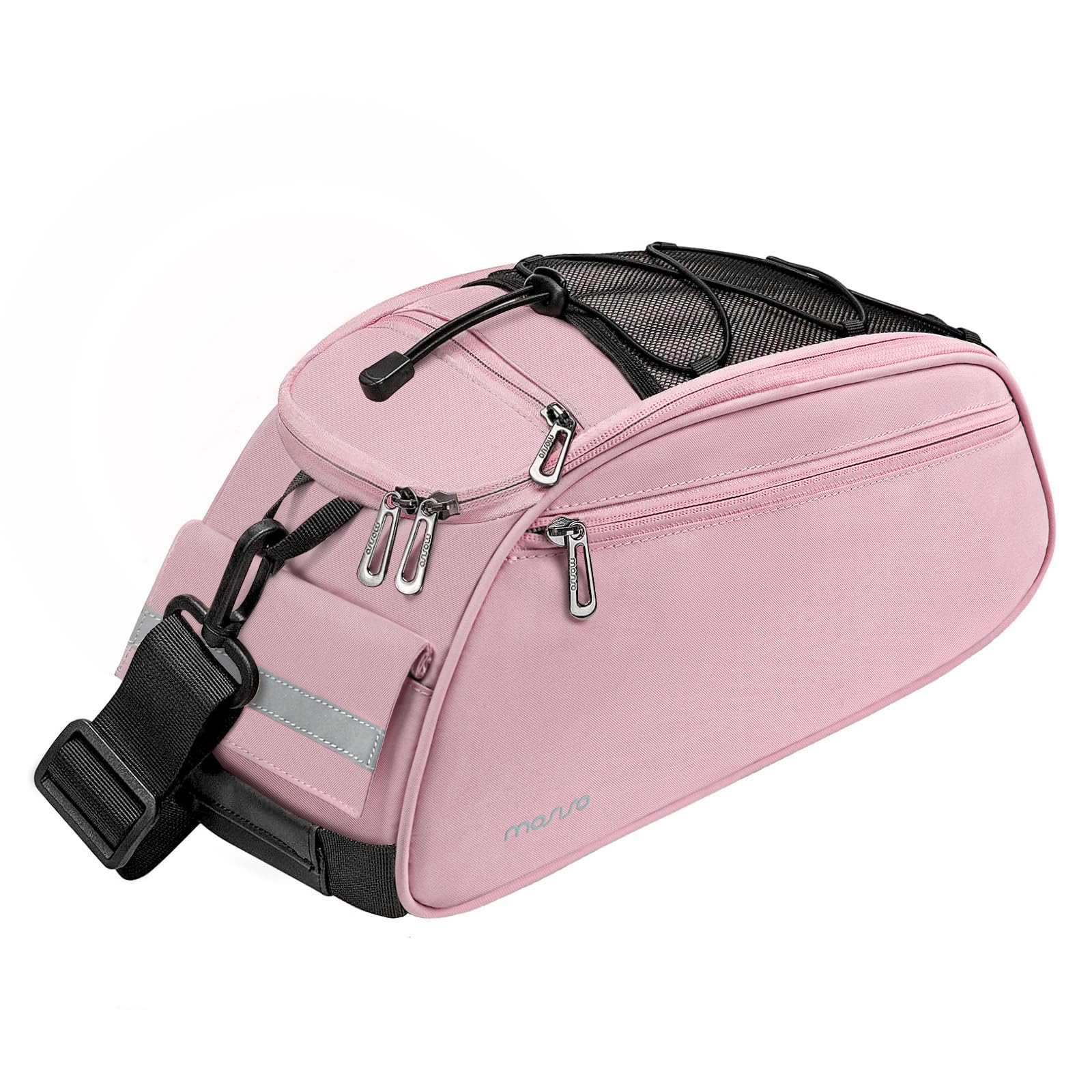 MOSISO Bike Rack Bag, Waterproof Bicycle Trunk Pannier Rear Seat Bag Cycling Bike Carrier Backseat Storage Luggage Saddle Shoulder Handbag, Pink