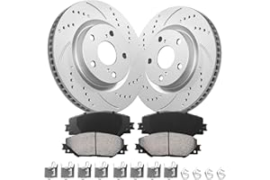 ANPULSERO FIWRILUVX Anpulsero Brake Pads And Rotors Kit Front Vented Compatible with 2006-2018 Toyota RAV4 [w/3rd Row Seating ONLY];2011-2016 Scion tC;2009-2010 Pontiac Vibe;2009-2013 Toyota Matrix |11.7in(296mm)