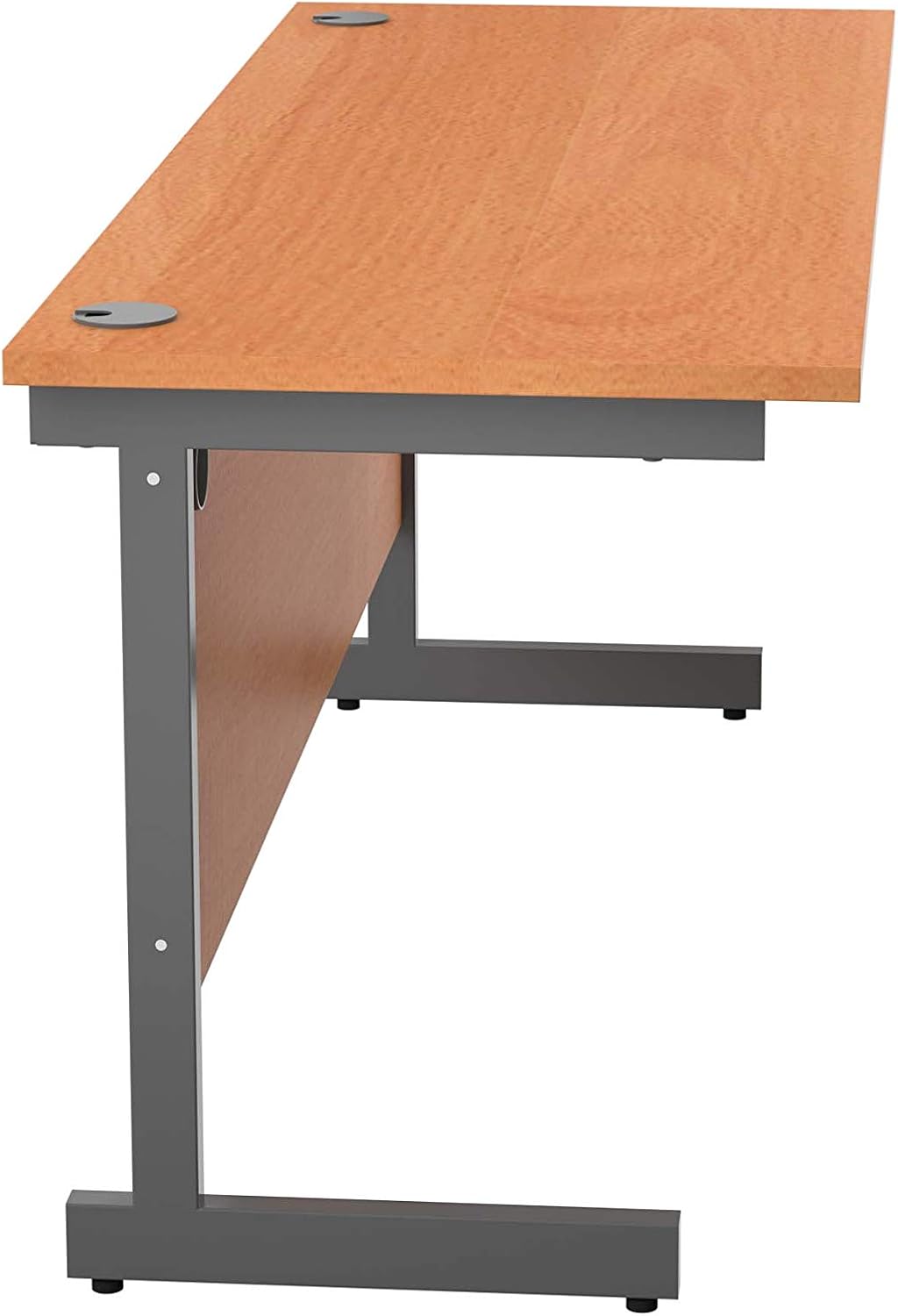 FF JEMINI 1600 RECT DESK BEECH/SLV, Beech Top/ Silver Frame, 160x60cm - Image 4