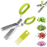 Eosraffa 2027 New Herb Scissors with 5 Thickened Sharp Blades | Kitchen Shears Chopper Tool with Upgraded Offset Handle and C