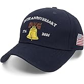 POWEROSE 250 Anniversary USA Hat Celebrating America Birthday 1776 2026 Embroidered Letters Adjustable Cotton Baseball Cap