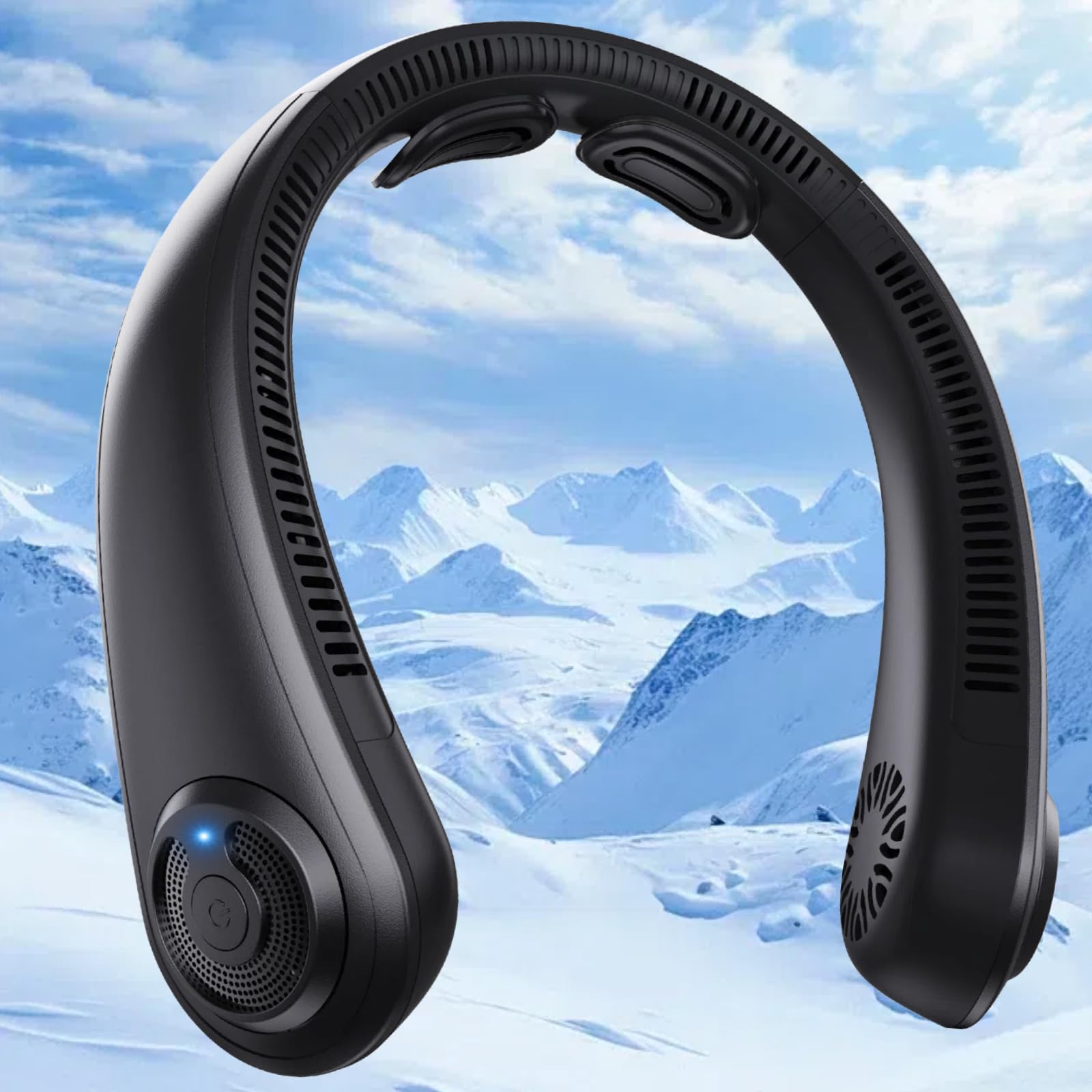 Photo 1 of (missing charger) Neck Fan - Portable Neck Fan with Neck Support, 5 Speeds, All Around Airflow, Hand-free Bladeless Personal Cooling Fans, Rechargeable Wearable Fan for Outdoor and Indoor, Festival Gifts for Men Women