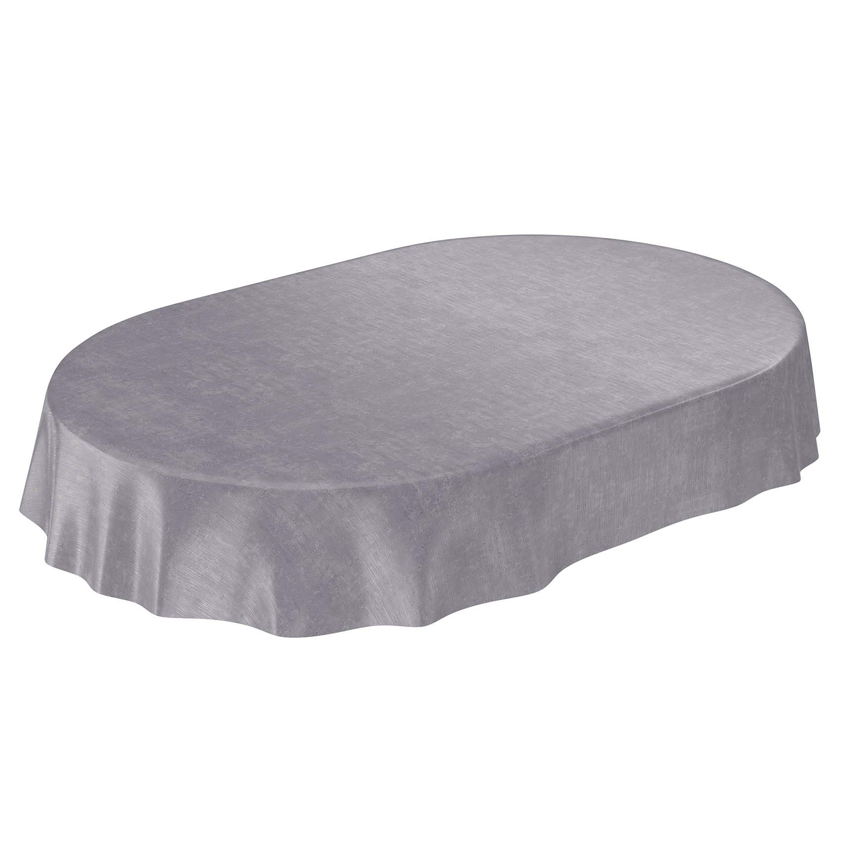 ANRO Oilcloth Tablecloth Oilcloth Tablecloth Concrete Grey Plain Urban Oval 200 x 140 cm