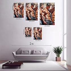 HMLZSJ Nude Muscle Male Torso Portrait Art Gay