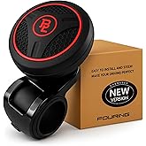 Fouring BL Steering Wheel Knob Spinner - Universal Non-Slip Fit, ABS & Premium Silicone and High Gloss Chrome Plated Finish S