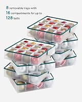 SONGMICS Christmas Ornament Storage Box 128 Slots Forest Green RFB029C01 view 3