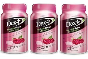 Glucose Tablets, 50 Count Bottle, 3 pack (Raspberry)