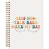 LADOCK Boho Speech Therapy Notebook, Therapy Journal Notebook for Therapists Psychologist Counselors, Speech Language Audiologist SLP Gifts, Mental Health Journal for Women, 5.5x8.3