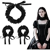 iHUFeather Elizabethan Renaissance Collar Wrist Cuffs Set Ruffle Layered Clown Collar Costume Accessories