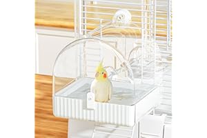 BUCATSTATE Hanging Bird Bath for Cage, 3 in 1 Multifunction Bird Bath/Bowl/House, Bird Cage Accessories Suitable for Small to Medium Birds, Like Lovebirds, Finches, Parakeets, Mannikin