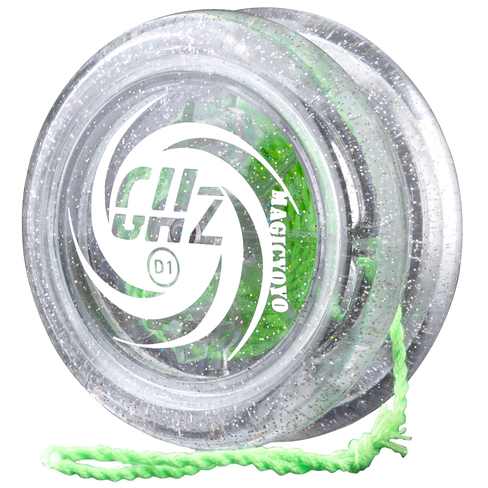 MAGICYOYO Yoyo for Kids, Responsive YoYo D1 GHZ, Crystal Glitter Easy to Play Yo Yo for Beginner, Professional Plastic Trick Yo Yo, 2A Looping Yo-yo with 6 Yoyo Strings