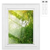 10" x 8" Garage Door Window Glass Insert Replacement Kit, Low-e Double Pane | White 1 Lite Frame, Fits 1-3/4" Thick Doors, 6" x 8" Obscured Privacy Glass, Pre-assembled Insert with Screws and Caps