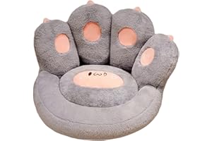 Ditucu Cat Paw Cushion Lazy Sofa Office Gaming Chair 20 inch Comfy Kawaii Plush Bear Paw Warm Floor Pillow Cute Seat Pad for Bedroom Decor Grey