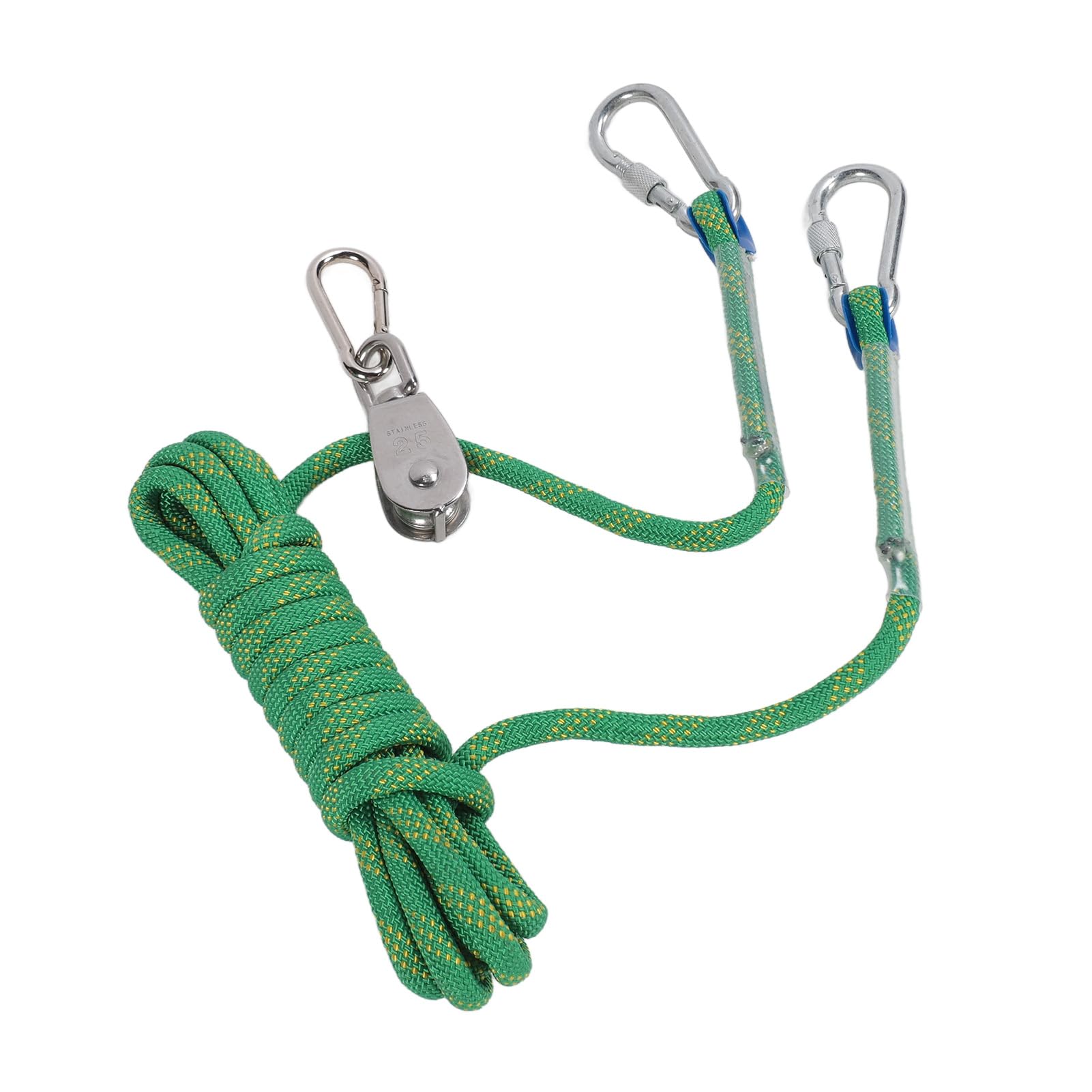 Dog Tether Rope, Dog Guide Reflective Easy Installation Portable 360 ​​Degree Pulley Safe Cart System for Outdoor Camping (Green)