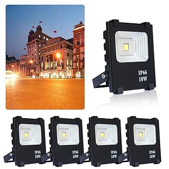 AUFUN Focos de exterior 5 x 10W LED reflector faro Blanco cálido ...