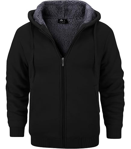 ZITY Men's Zip Up Hoodie Heavyweight Winter Sweatshirt Fleece