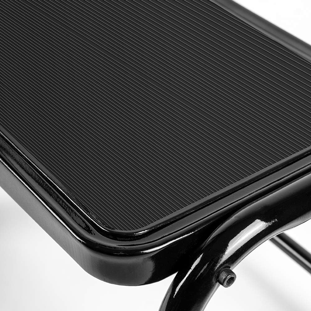 Leekpai Step Stool with Handle for Adults，Seniors Heavy Duty Holds 330 lbs.Stepping Stool for Elderly Adults, Attractive Black for Kitchen: Health & Personal Care