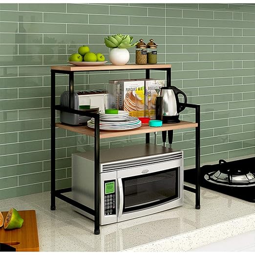 Madera Estantería Microondas Y Horno, Cocina Estantes Metálico ...
