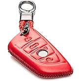 Vitodeco Leather Smar Key Fob Case Compatible with BMW 2, 3, 5, 6, 7 M Series, X1, X3, X4, X5, X6, X7 2014-2022