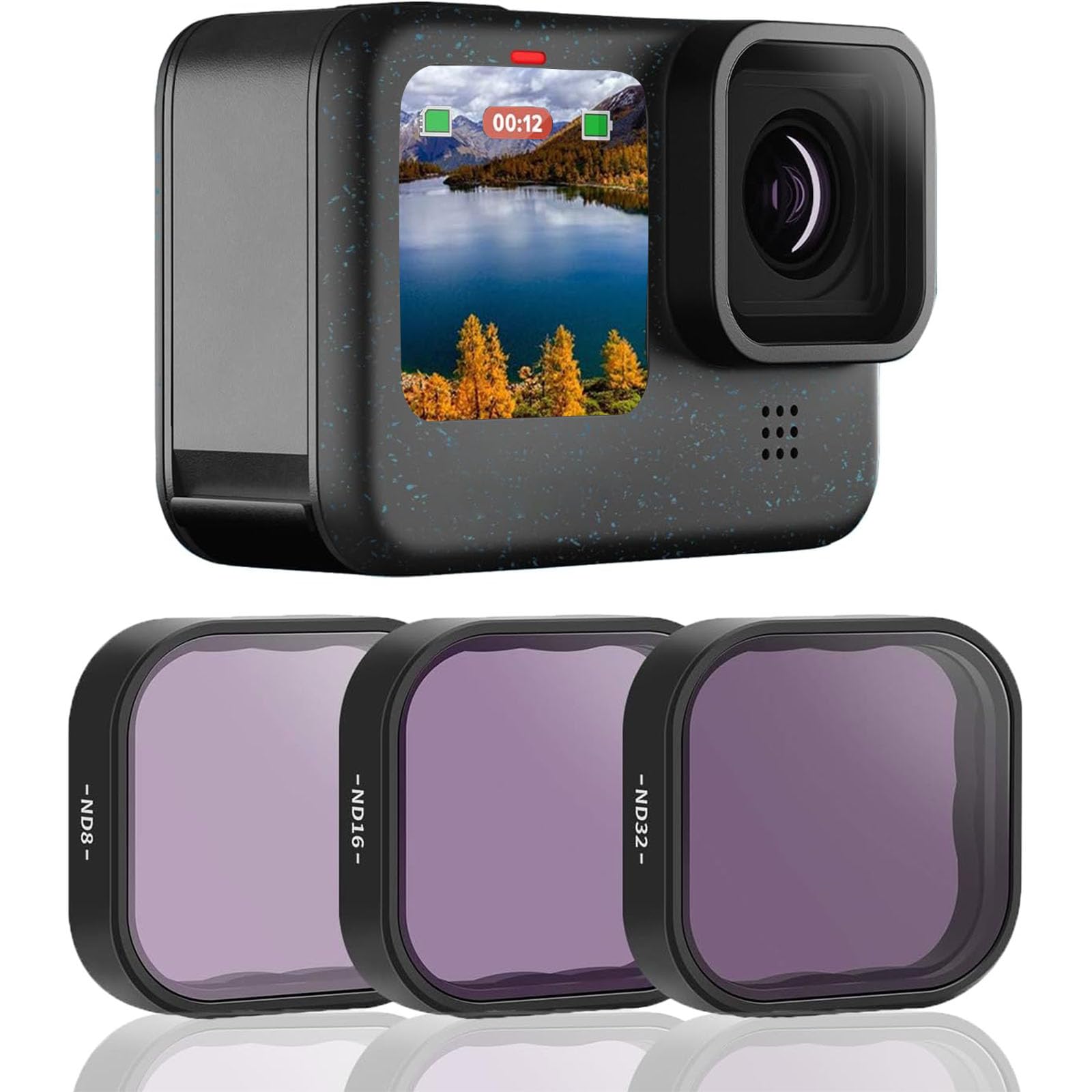 3 PCS Lens Filter ND8 ND16 ND32 for Go Pro Hero 12/11/10/9, Neutral Density Filter Lens Protector Kit for Go Pro Hero 12/11/10/9 Accessories