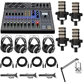 Zoom LiveTrak L-8 Portable 8-Ch Mixer Recorder,w/4x PodMic,4x Headphone,Arm