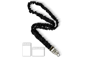 Lanyardio Stretchy Scrunchie Lanyard for ID Badges Keys, Cute Teacher Lanyard for Women with 2 Card Holders 19.6 Inch