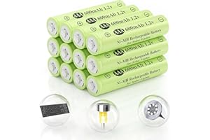 JiajaX AAA 1.2v Ni-MH Rechargeable Batteries, Triple A 600mAh 1.2V Low Self-Discharge Solar Battery for Outdoor Solar Lights, Solar String Light (AAA 600mAh -12pack)