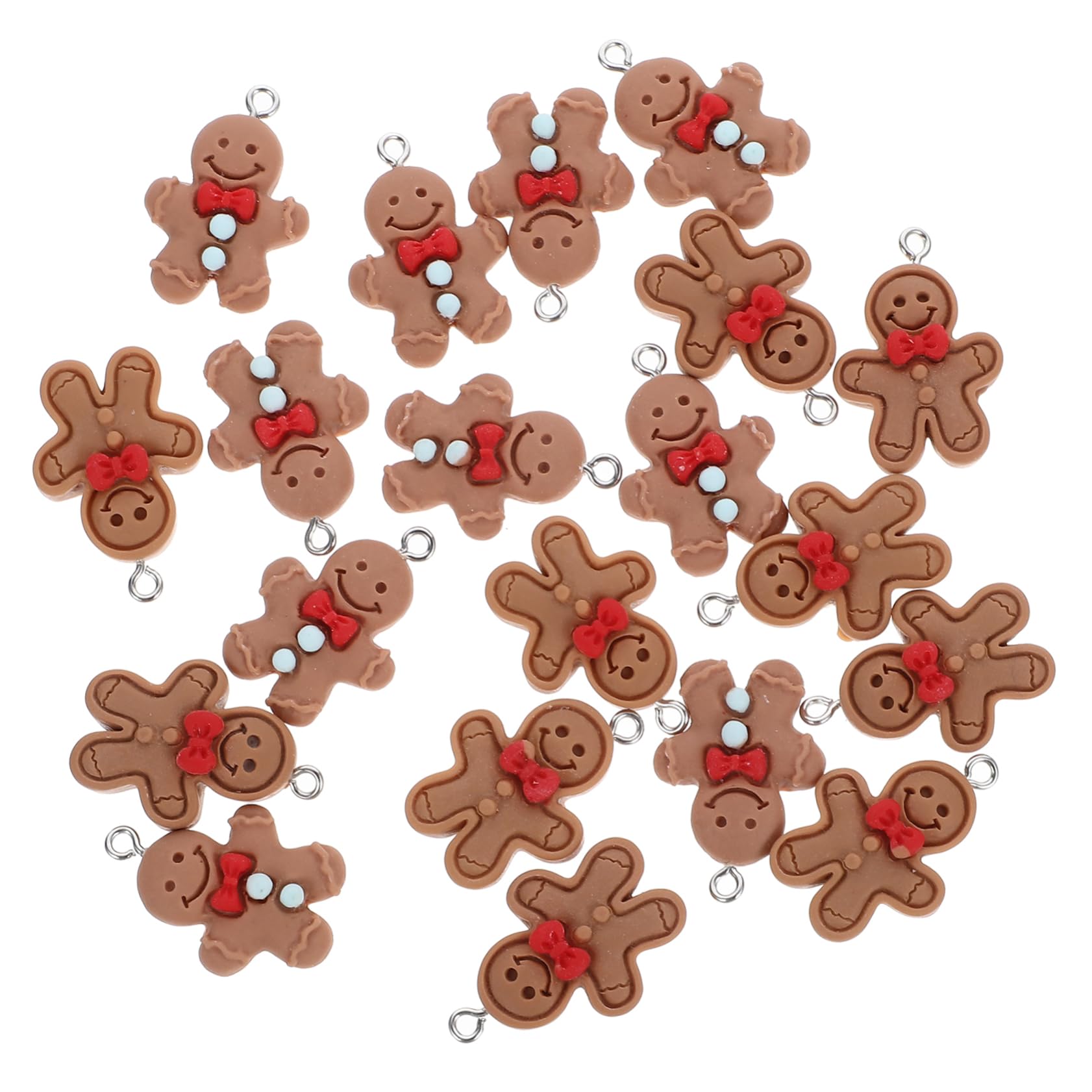 EXCEART 20Pcs decor keychain christmas ornaments choker key holder pendants for DIY charm accessories bracelet accessories hanging pendants earrings hair accessories gingerbread resin