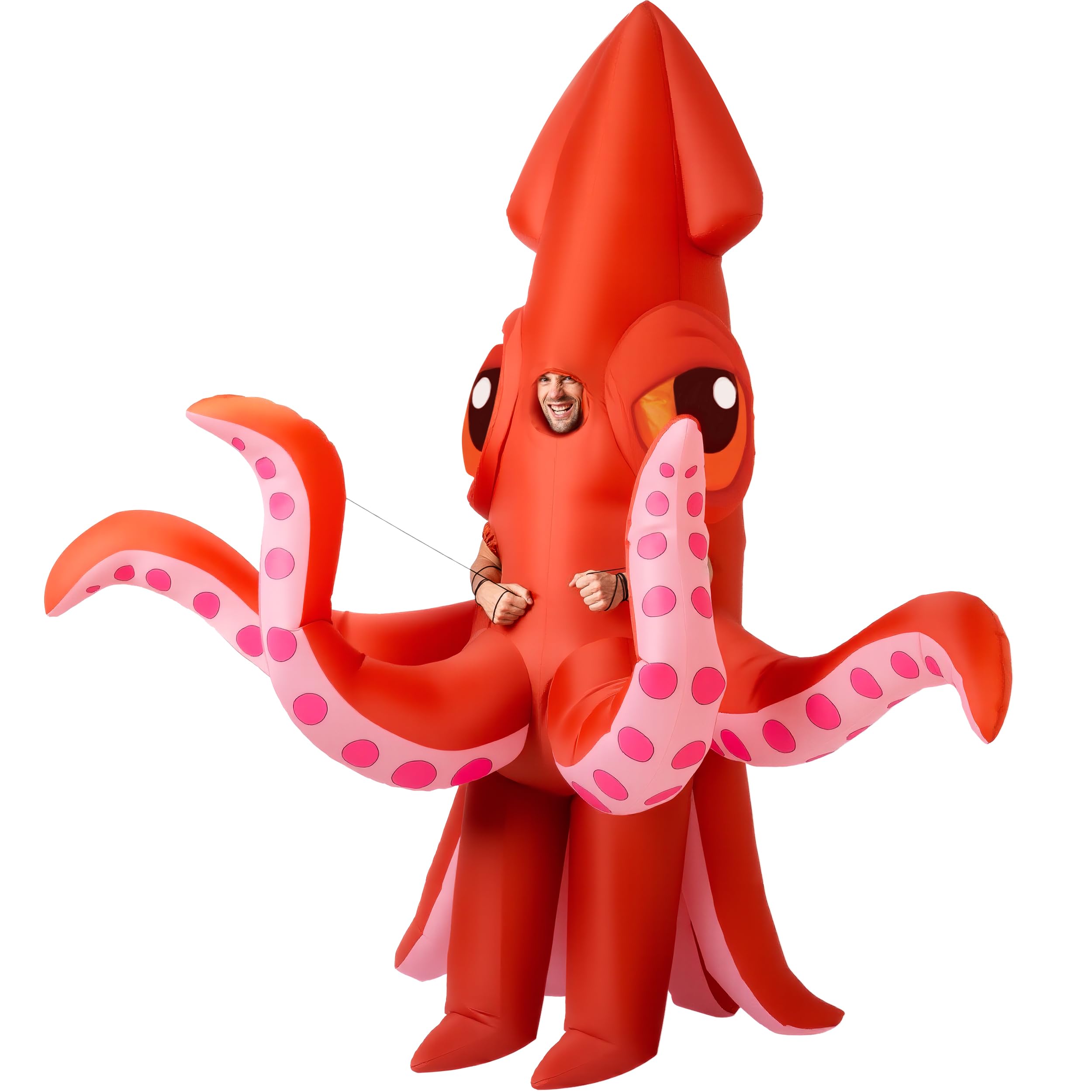 Photo 1 of ***UNTESTED/ UNKNOWN DAMAGES*** Spooktacular Creations Inflatable Costume Adult, Full Body Squid Blow-up Deluxe Halloween Costume, Ocean Animal Suit for Halloween Themed Parties, X-Large(75In)