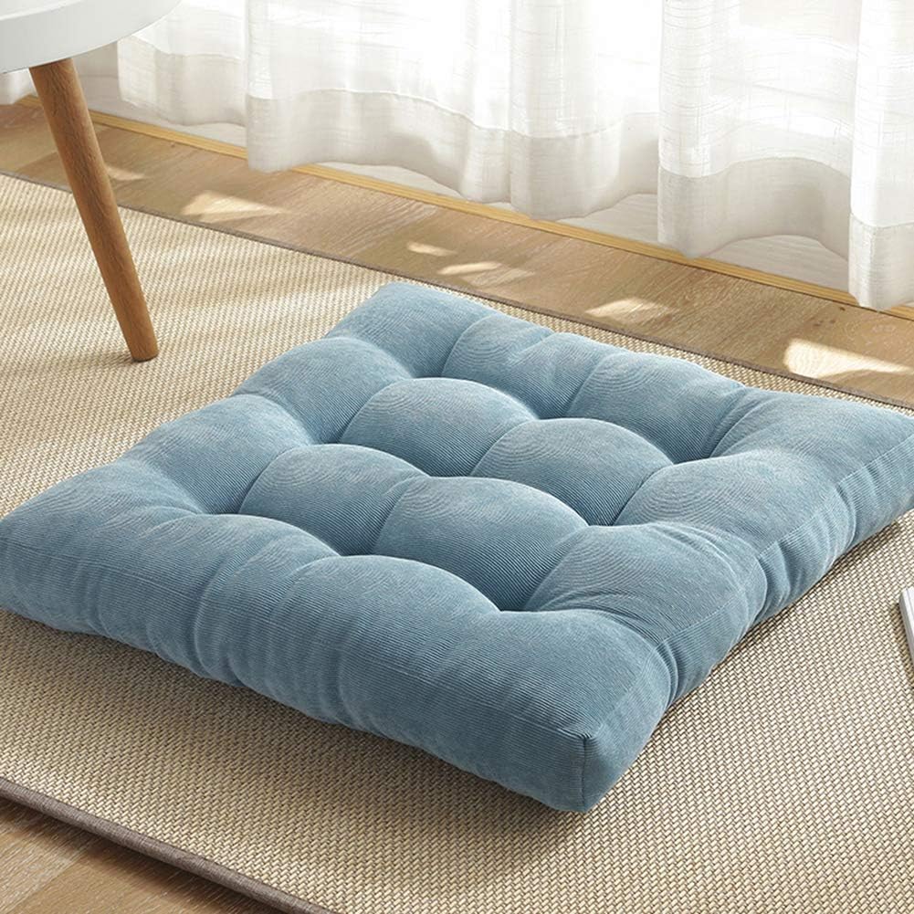 Corduroy Floor Pillow Cushion,Floor Cushions For Sitting,Thicken Chair Pad Mat Cushion,Square