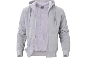 LeeHanTon Heavyweight Hoodies for Men Jackets Comfy Sherpa Lined Zip Up Hoodie Coats with Pockets Outerwear