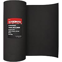 CASOMAN Professional Tool Box Liner, Drawer Liner, Shelf Liner, 18 inch(Wide) x 24 feet (Long), Non-Slip, Black, 3mm Thicknes
