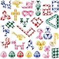 Ganowo 30 Pack Party favor, Medium Fidget Snake Cube Twist Puzzle Toys for Kids Teens Stocking Stuffers Bulk Birthday Party Supplies Goodie Bags Fillers, Random Colors