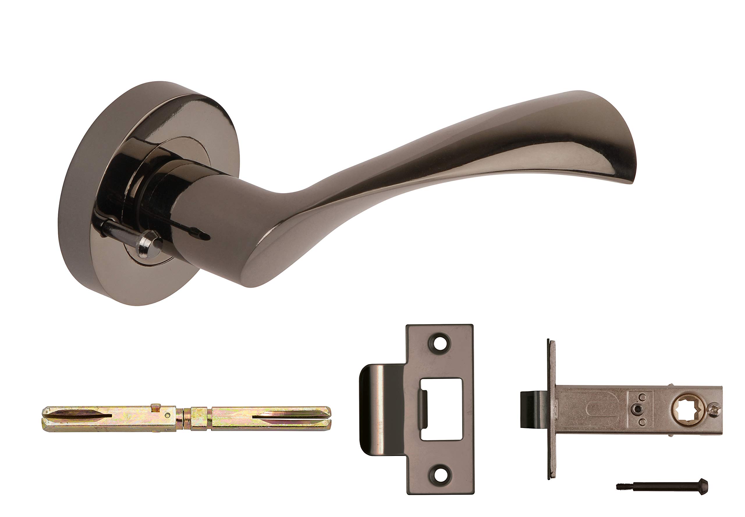 Excel Architectural 3540-PRV Flex Door Handles & Push Button Privacy Latch, Black Nickel