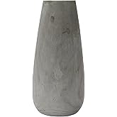 Creative Co-Op Tall Paulownia Wood Vase with Washed Finish, Grey