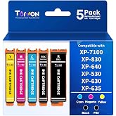 Torvon Remanufactured Replacement for Epson 410XL Ink Cartridges | 5 Pack Compatible with Expression XP-7100 XP-530 XP-630 XP-640 XP-900 XP-830 Printers