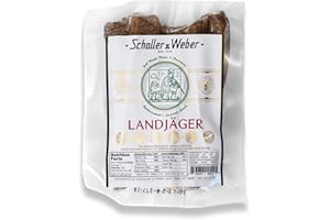 Schaller & Weber Landjäger Smoked German Sausage, 10 Oz (Pack of 1) | Hickory Smoked All Natural Cured Meat, Gluten Free, No Artificial Ingredients | Authentic Alpine Style Snack for Hiking & Camping