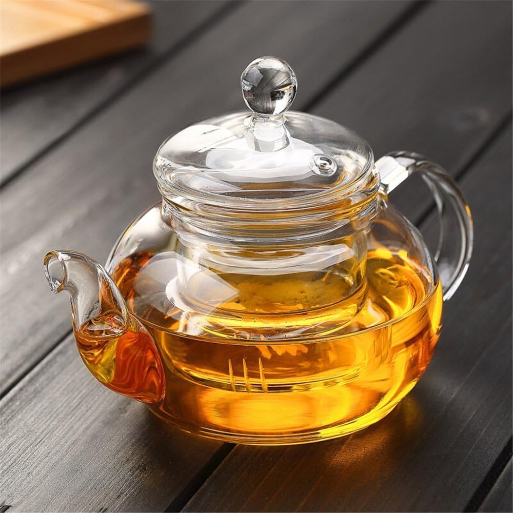 Zen Room 28oz Lead Free Heat Resistant Borosilicate Glass Tea Pot with Infuser/Dishwasher Safe