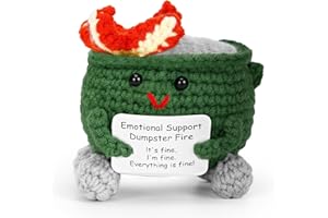Emotional Support Dumpster, Handmade Crochet Knitted Dumpster Fire Ornament, Cute Room Decor Knitted Ornaments, Dumpster with
