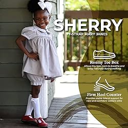 FOOTMATES Sherry Mary Jane Hook and Loop Leather