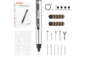 HARDELL Engraving Pen, 6 Speed, Rechargeable Engraver Pen for Artists & DIYers, Electric Engraving Tool with 41 Accessories, 