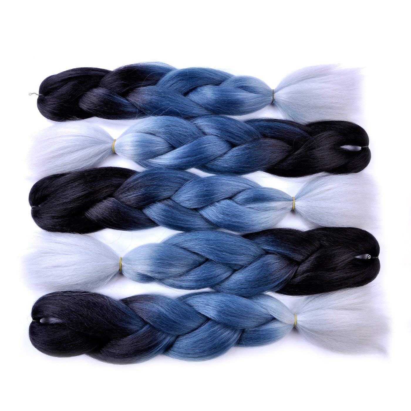 Buy Generic Black Grey Blue Silver Grey Jumbo Braiding Hair