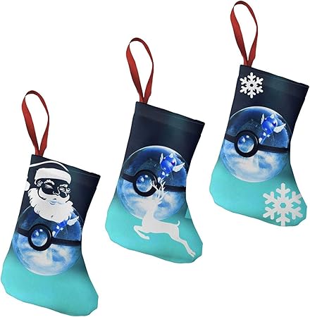 Amazon ポケモン クリスマスの靴下 サンタクロース クリスマスツリー 飾り クリスマス靴下 プレゼントバッグ クリスマスツリー 壁掛け 装飾 可愛い サンタクロース ギフト キャンディなど入れ 三本入り クリスマス雑貨 おもちゃ
