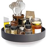 Metal Lazy Susan Organizer, 12 Inch Anti-Rust Turntable for Cabinet, Kitchen, Dining Table, Bathroom – Rotating Spice Rack, Spinner Storage, Round Carousel Organizer for Countertop Gunmetal