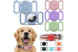 Personalized Dog Collar GPS Tracker Case, Tag Holder with Name & Phone Number, Custom Silicone Tag Case for Dog Collar, Custo