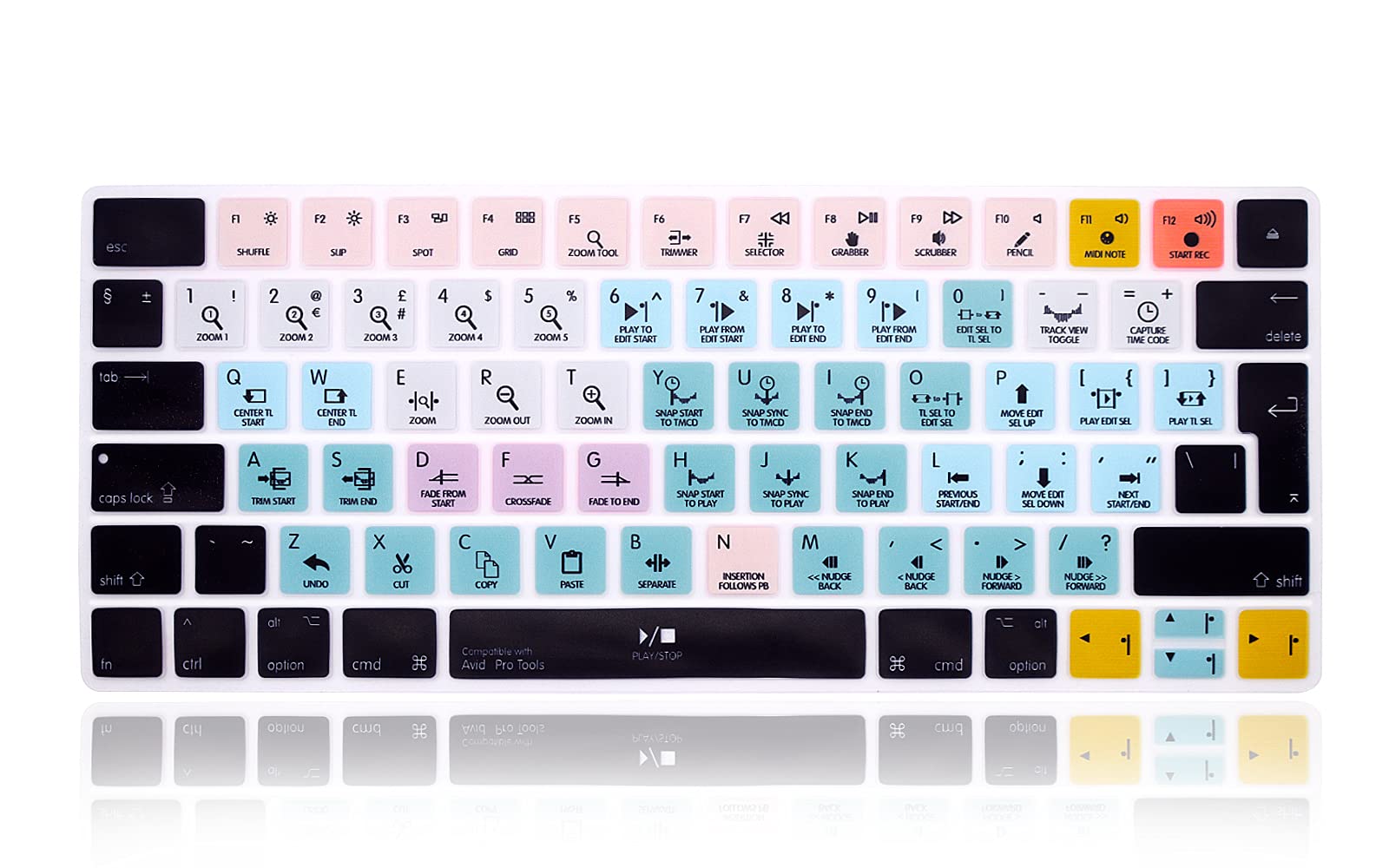 XHLWZR EU/UK Avid Pro Tools Shortcuts Hotkey Silicone Keyboard Cover Skin for iMac Magic Keyboard and Magic Keyboard 2(U.S Version, Model: MLA22L/A-A1644)