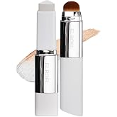 ELROEL Blanc Cover Cream Stick V White - Korean Foundation (#201 Light) | Medium To Full Coverage, Dewy Finish, Color-Changing Foundation Stick with Volufiline, Dual-Ended, Built-In Detachable Brush