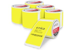 ENKO PRODUCTS enKo [6 Rolls, 1800 Direct Thermal Labels] Yellow Colored Compatible for Dymo 30256 Label (2-5/16 x 4") Use with Dymo, Rollo Thermal Printer as Shipping & Mailing Labels