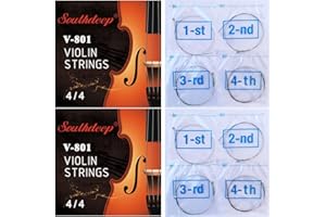 southdeep 2 Sets Plated Steel Nylon Core Al-Mg Ni-Fe Soft Rich Full Tone 4/4 Violin Strings