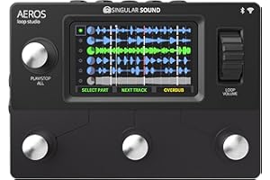Singular Sound Aeros Loop Studio - 6 Track, Stereo Looper Pedal with Touch Screen and Hands Free Mixing